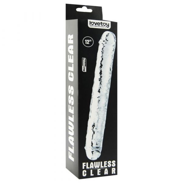 ! ** (INDISPONÍVEL) Pênis Duplo Maciço Feito Em Jelly Vipmix - FLAWLESS CLEAR
