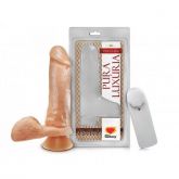 (INDISPONÍVEL) **PÊNIS COM ESCROTO VIBRO E VENTOSA 17,5 X 4,4 CM AH94