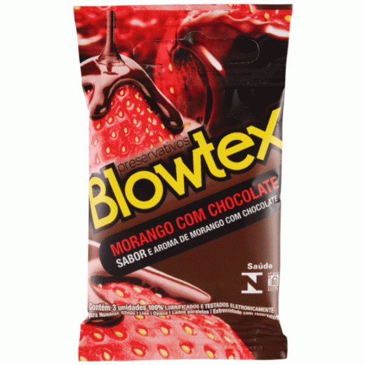 ! ** (INDISPONÍVEL) PRESERVATIVO BLOWTEX MORANGO COM CHOCOLATE