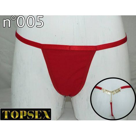 CALCINHA FIO COM STRASS NO BUMBUM VERMELHA