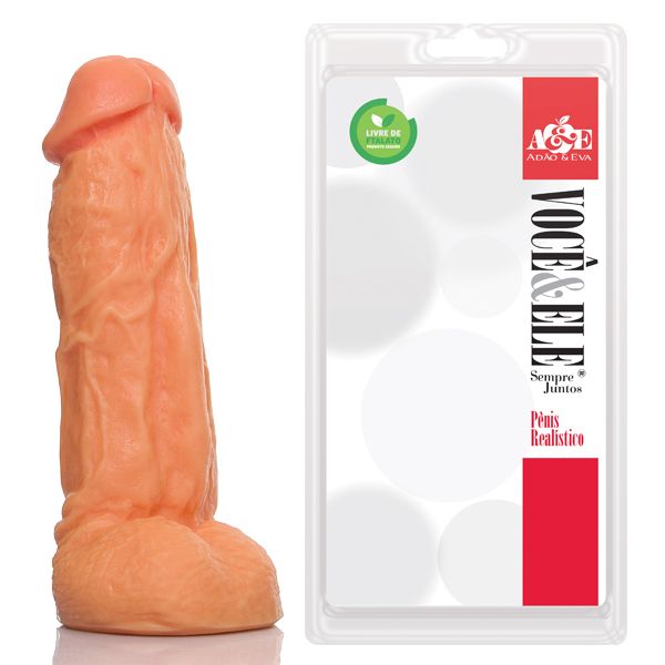 ! ** (INDISPONÍVEL) Prótese com escroto Kong - 19,5x5,5 cm na cor pele AH123