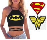 !                                                        ST**  Top curto com logotipo SUPER HERÓIS *