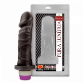 !                                           ST**  PÊNIS REALÍSTICO COM VIBRO – 15,3X4 CM BLACK S/F *