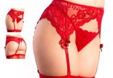 Cinta Liga Sensual Rendada Fecho Duplo Macler