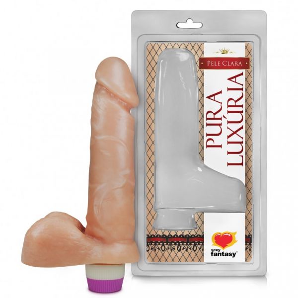 !                                       ST**  PÊNIS REALÍSTICO COM ESCROTO E VIBRO – 16X3,5 CM S/F *