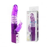 !                                         ST**  VIBRADOR ROTATIVO COM PÉROLAS LOBO LILÁS 18,5 X 3 CM