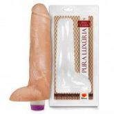 !                                       ST**  PÊNIS REALÍSTICO COM ESCROTO E VIBRO – 27X5,5 CM S/F *