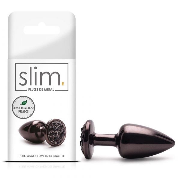 ! ST** PLUG ANAL CRAVEJADO GRAFITE SLIM *