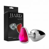 (INDISPONÍVEL) Plug Metálico CROMADO Pedra Formato de Coração Hard - HA121C