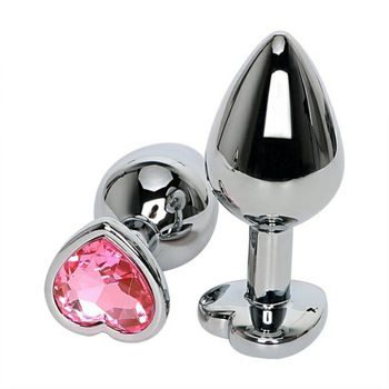 (INDISPONÍVEL) PLUG ANAL CORAÇÃO METAL ROSA